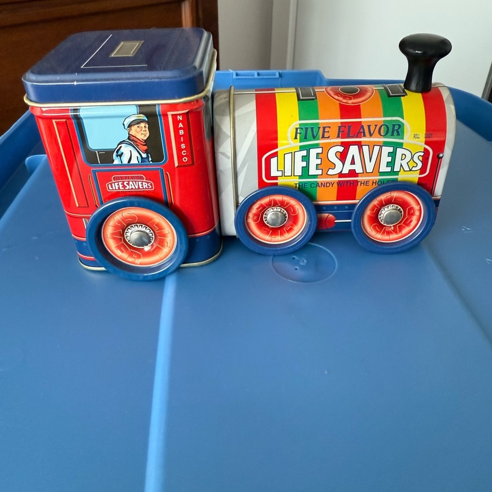 Vintage Life Savers Tin Toy Train - Colorful Collectible
